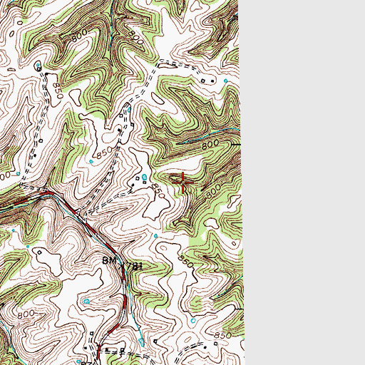 Topographic Map of Middle Fork Blue River, IN