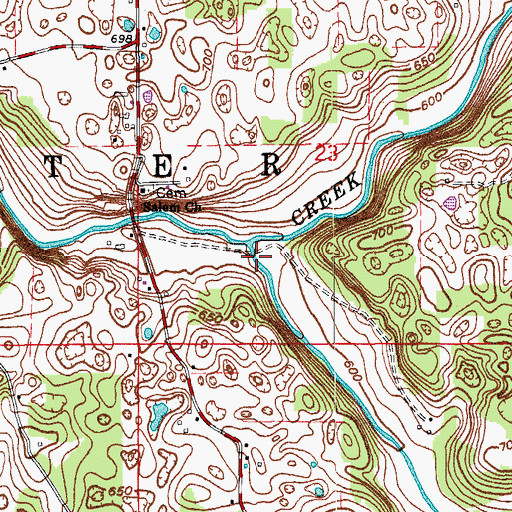 Topographic Map of Middle Fork Buck Creek, IN
