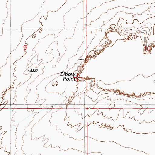 Topographic Map of Elbow Point, AZ