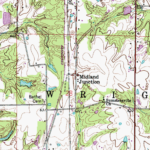 Topographic Map of Midland Junction, IN
