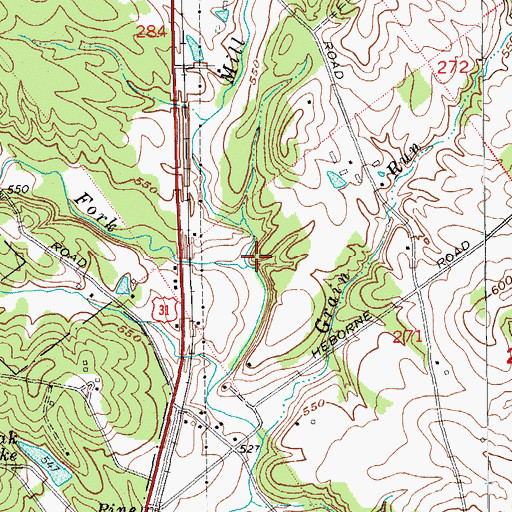 Topographic Map of Mill Branch, IN