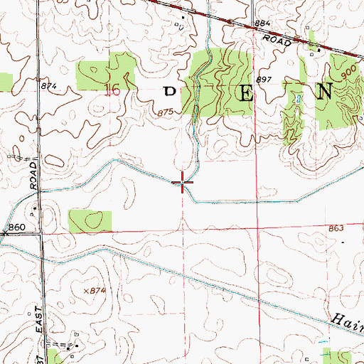 Topographic Map of Mill Creek, IN