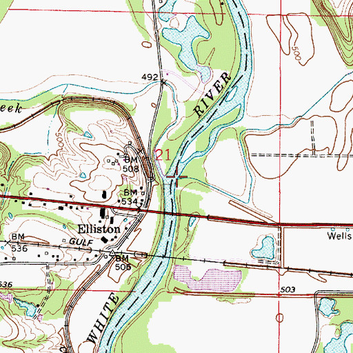 Topographic Map of Miller Branch, IN