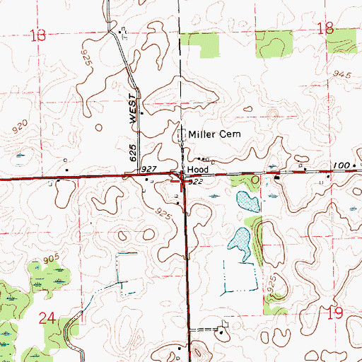 Topographic Map of Miller Cemetery, IN