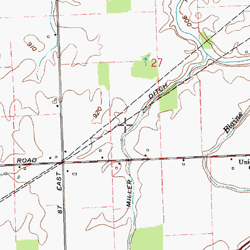 Topographic Map of Miller Ditch, IN