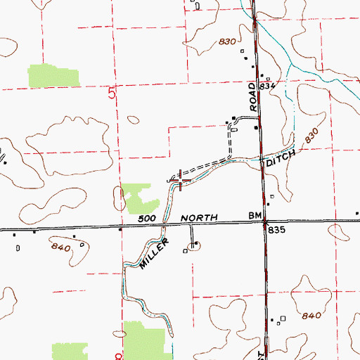 Topographic Map of Miller Ditch, IN