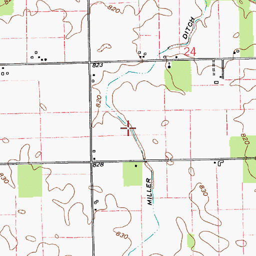Topographic Map of Miller Ditch, IN