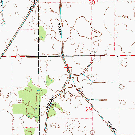 Topographic Map of Miller Ditch, IN