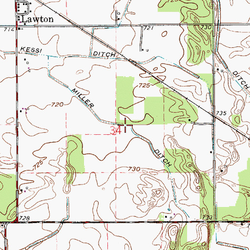 Topographic Map of Miller Ditch, IN