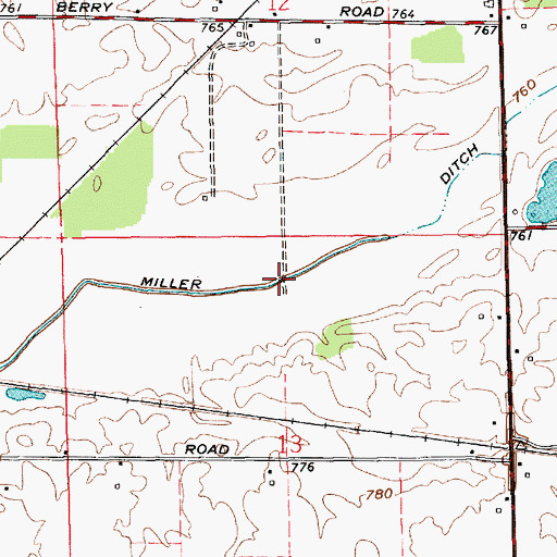 Topographic Map of Miller Ditch, IN