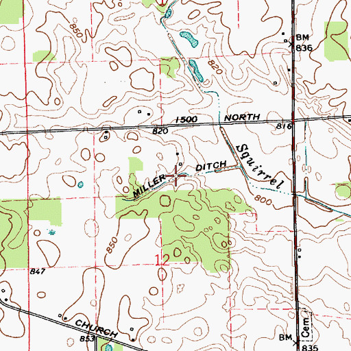Topographic Map of Miller Ditch, IN