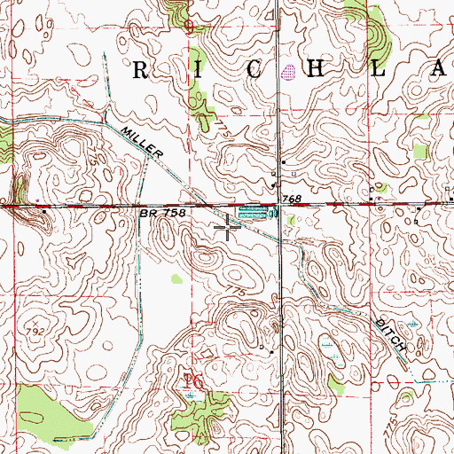 Topographic Map of Miller Ditch, IN