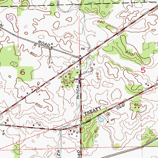 Topographic Map of Miller Ditch, IN