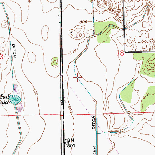 Topographic Map of Miller Ditch, IN