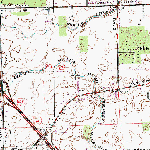 Topographic Map of Miller Ditch, IN