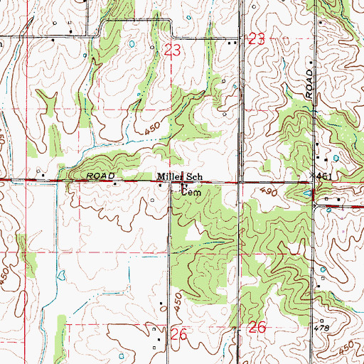 Topographic Map of Miller School, IN