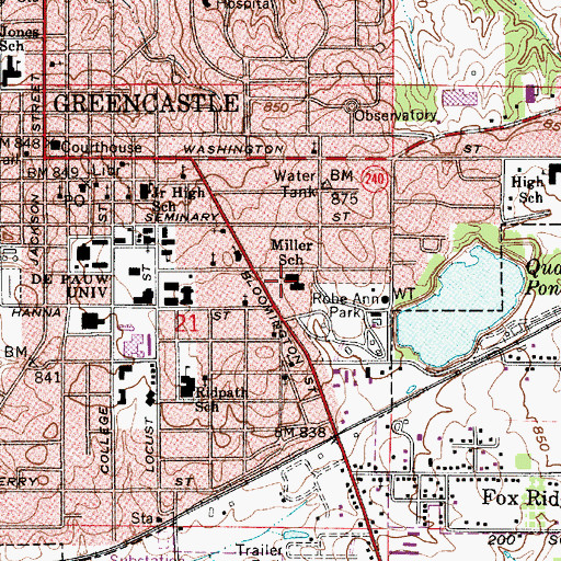 Topographic Map of Miller School, IN