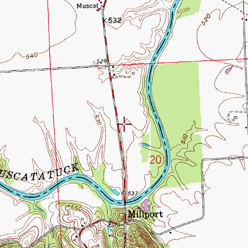 Topographic Map of Millport, IN