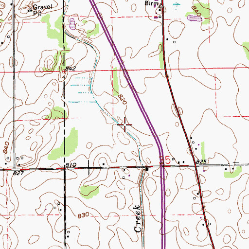 Topographic Map of Mills Ditch, IN