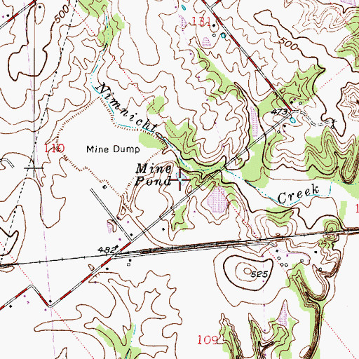 Topographic Map of Mine Pond, IN