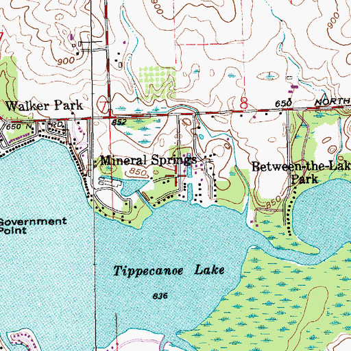 Topographic Map of Mineral Springs, IN