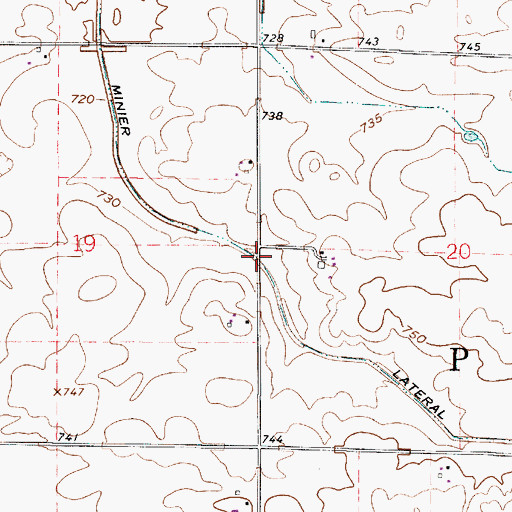 Topographic Map of Minier Lateral, IN