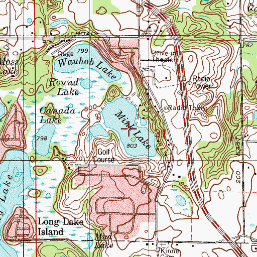 Topographic Map of Mink Lake, IN