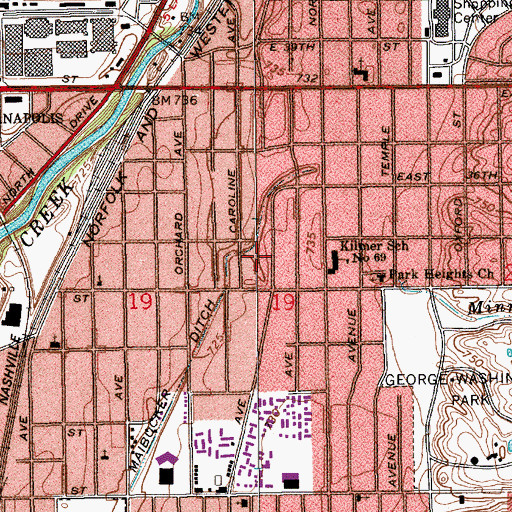 Topographic Map of Minnie Creek, IN