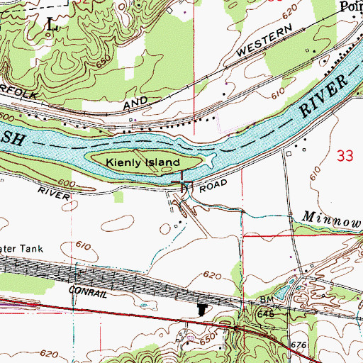 Topographic Map of Minnow Creek, IN