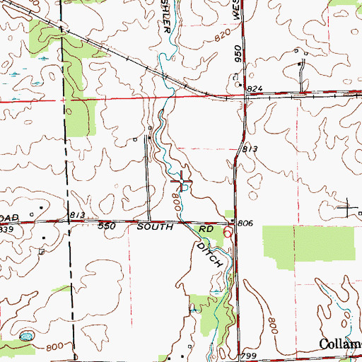Topographic Map of Mishler Ditch, IN