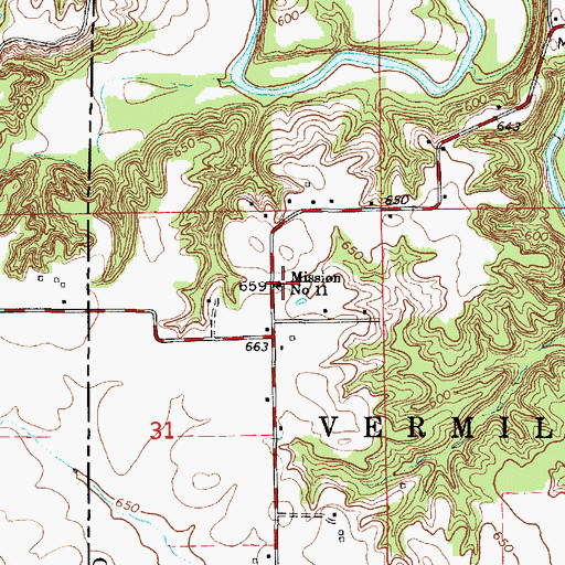 Topographic Map of Mission Number 11, IN