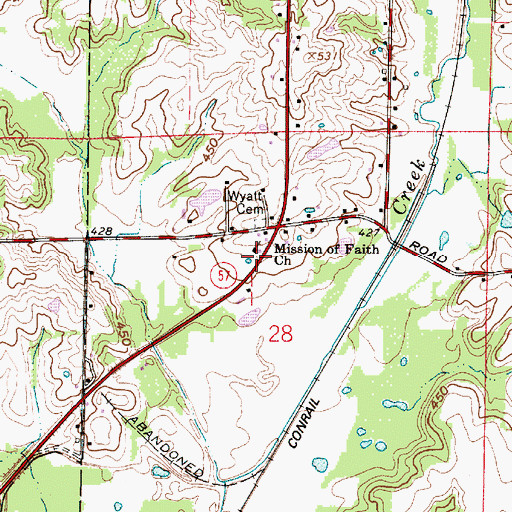 Topographic Map of Mission of Faith Church, IN