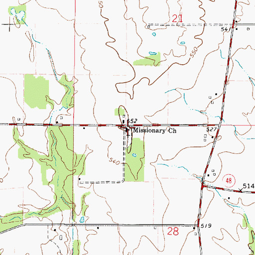 Topographic Map of Missionary Church, IN
