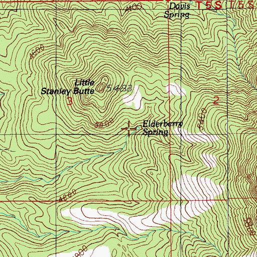 Topographic Map of Elderberry Spring, AZ