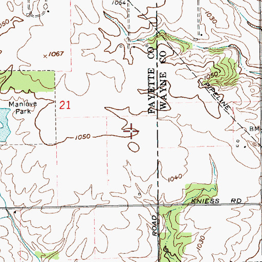 Topographic Map of Mixed Creek, IN