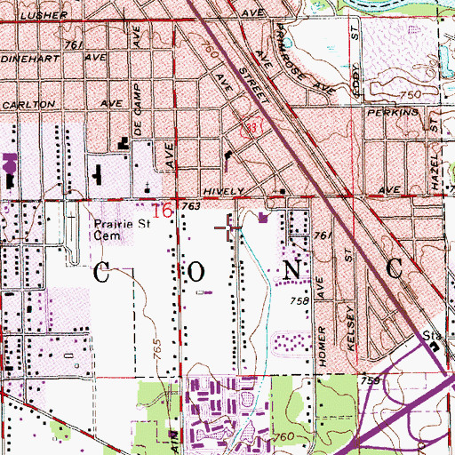 Topographic Map of Monger Elementary School, IN