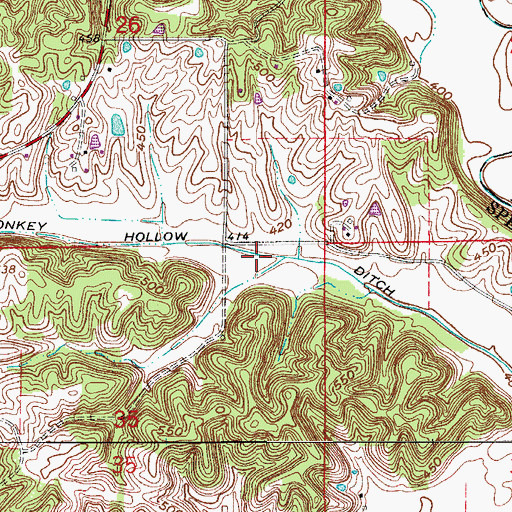 Topographic Map of Monkey Hollow Ditch, IN