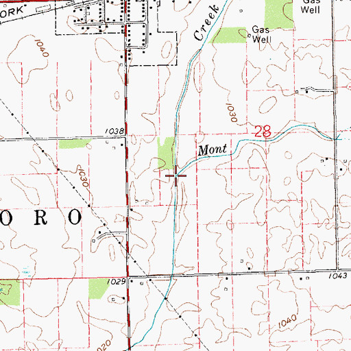 Topographic Map of Mont Branch, IN