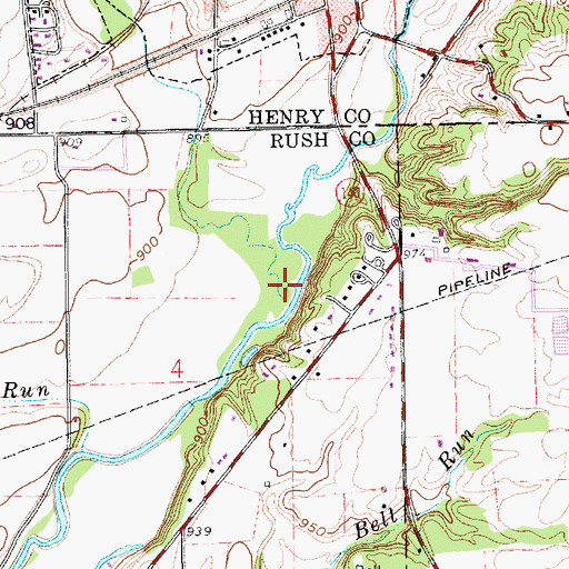 Topographic Map of Montgomery Creek, IN