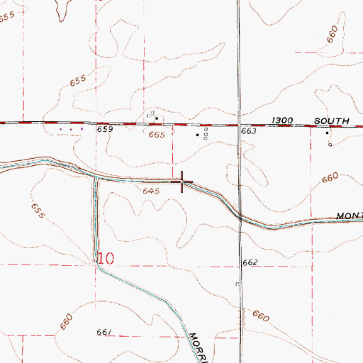Topographic Map of Montgomery Ditch, IN
