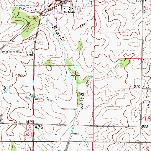 Topographic Map of Montgomery Ditch, IN