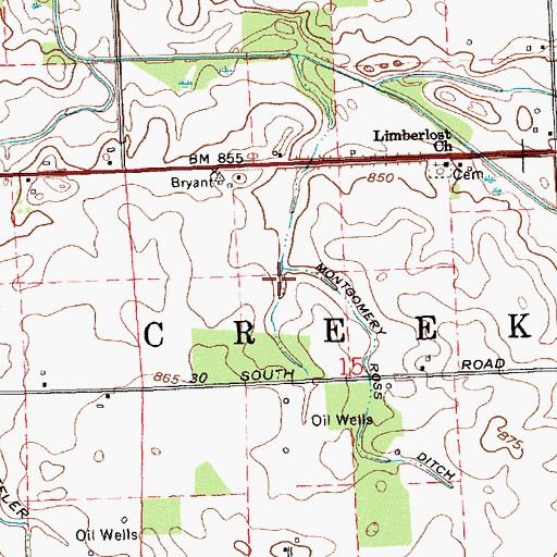Topographic Map of Montgomery Ross Ditch, IN