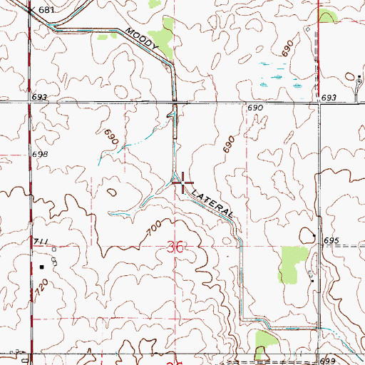 Topographic Map of Moody Lateral, IN