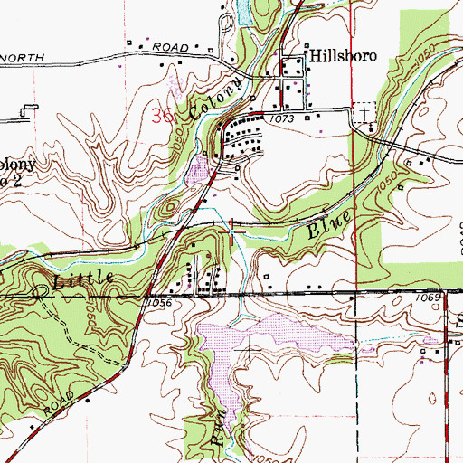 Topographic Map of Moonshine Run, IN