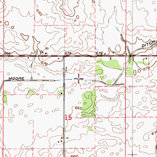 Topographic Map of Moore Ditch, IN