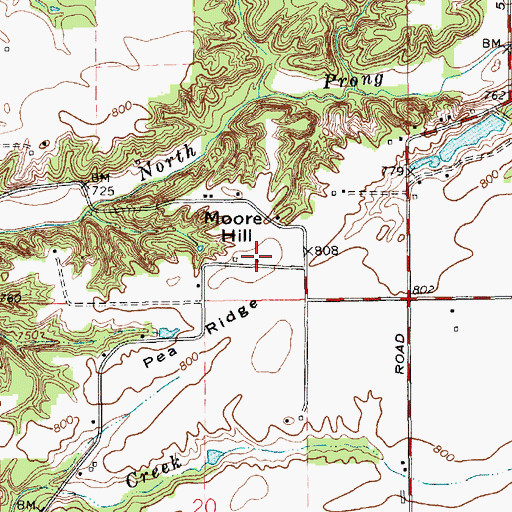 Topographic Map of Moore Hill, IN
