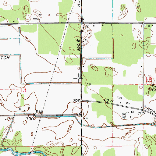 Topographic Map of Mooreman Ditch, IN