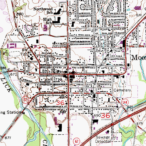Topographic Map of Mooresville, IN