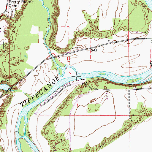 Topographic Map of Moots Creek, IN