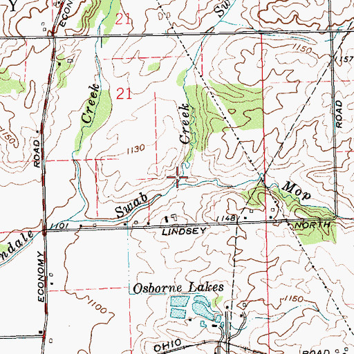 Topographic Map of Mop Run, IN
